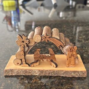 Wooden Nativity Scene Decor